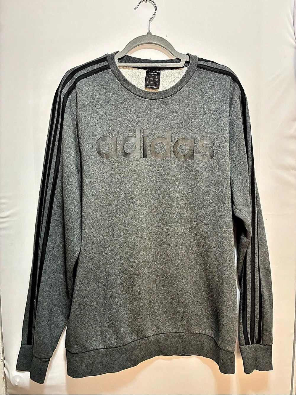 adidas Men's Logo Sweatshirt Gray & Black Size Large Like New
